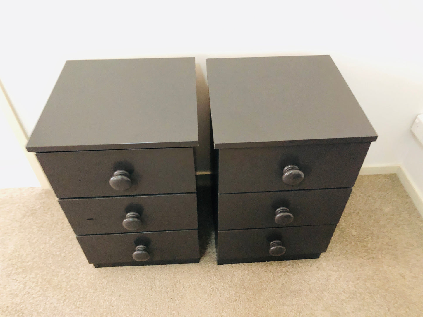 2 X Bedsides in Dark Grey (21802)