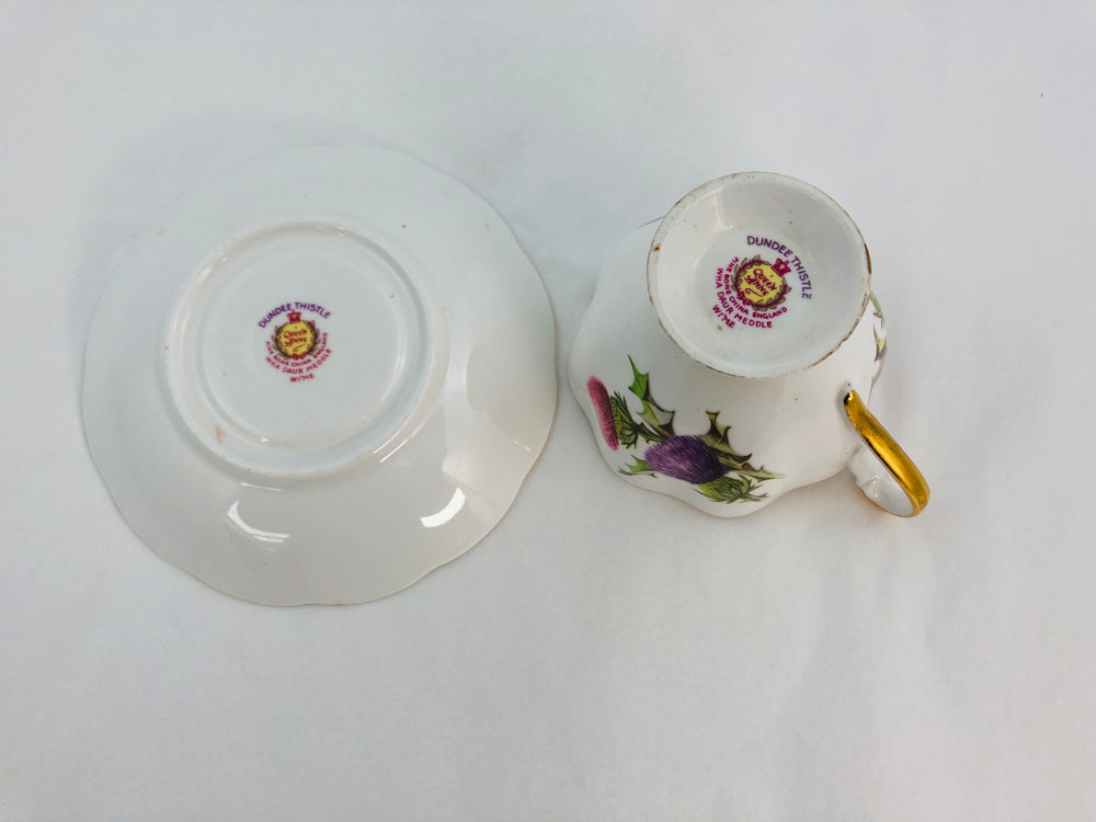 
                  
                    Queen Anne - Dundee Thistle Tea Cup and Saucer (21760)
                  
                