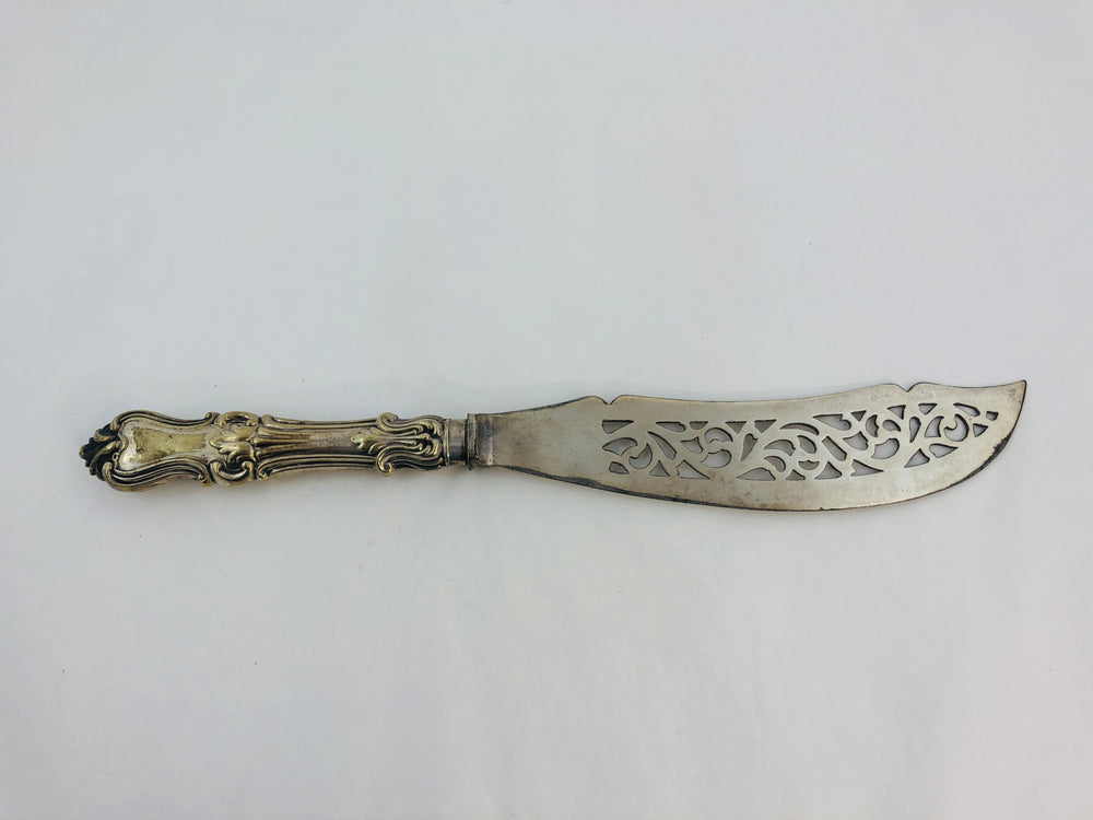 Large J R + P S  Silver Plate Fish Knife (21317)