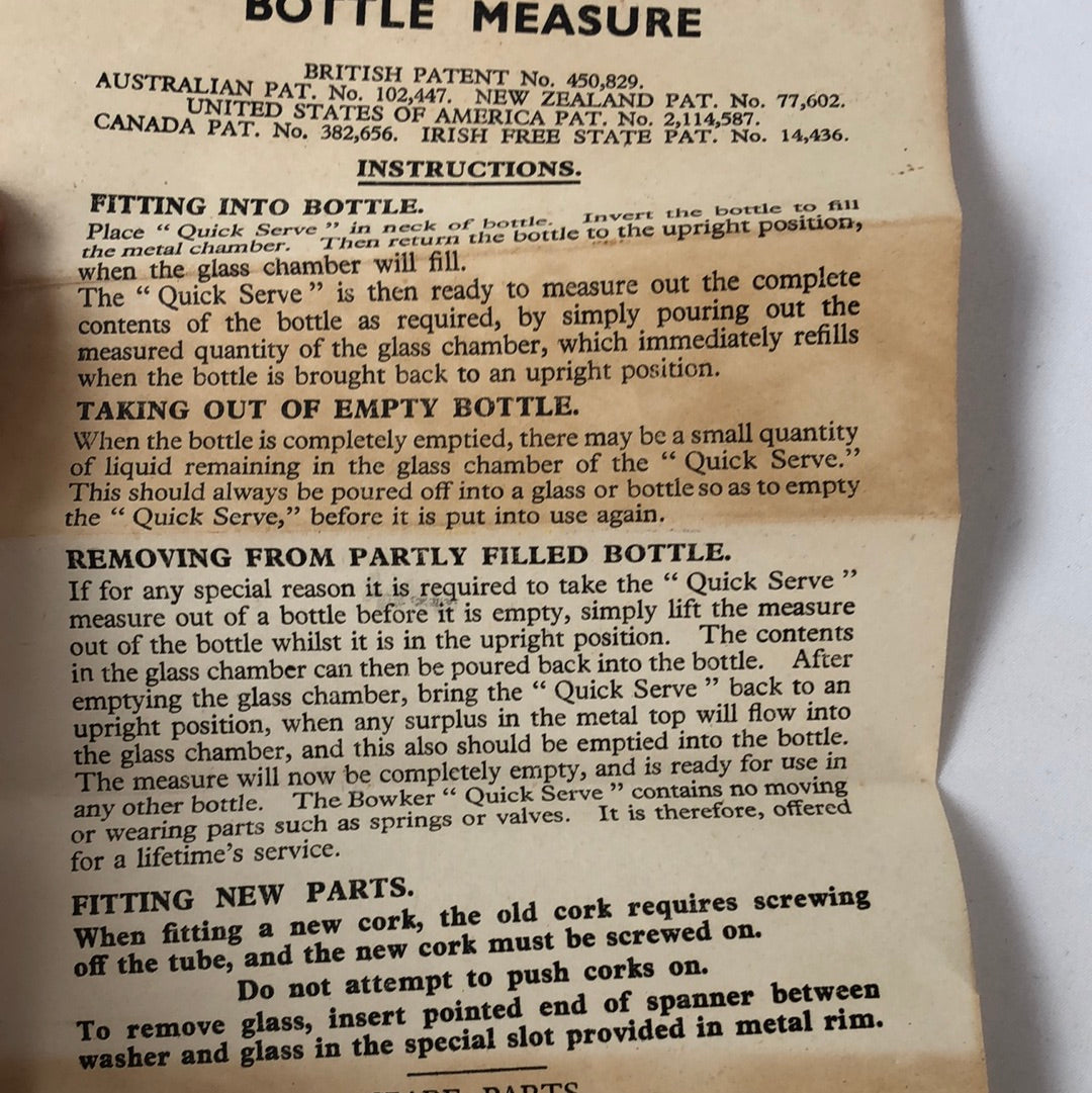 
                  
                    Bowker's Quick Serve Bottle Measure (16802)
                  
                