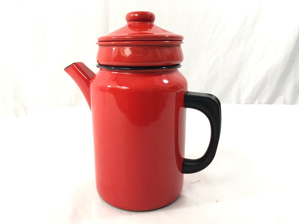 Vintage Kockums Enamelware Coffee Pot - 1.6 L Red (21445)