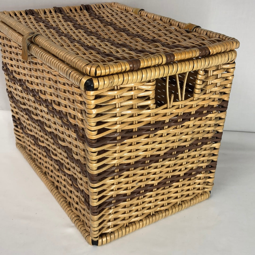 
                  
                    Retro Plastic Coated Cane Lidded Box (17212)
                  
                