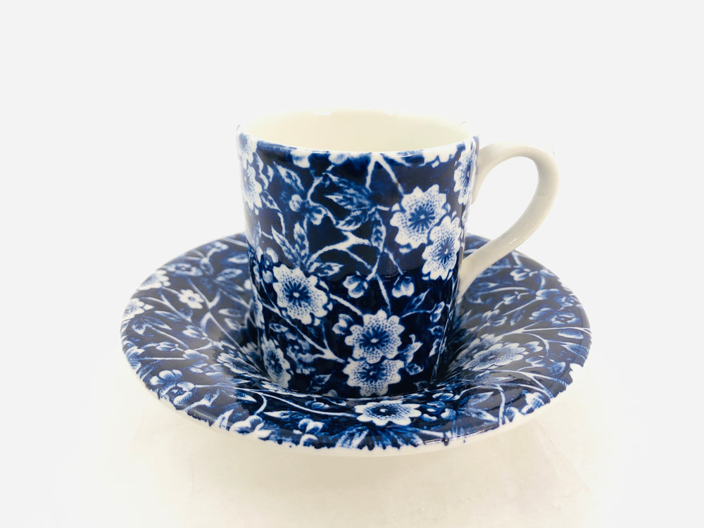 
                  
                    Vintage Calico Blue - Burleigh Coffee Cup and Saucer (21752)
                  
                