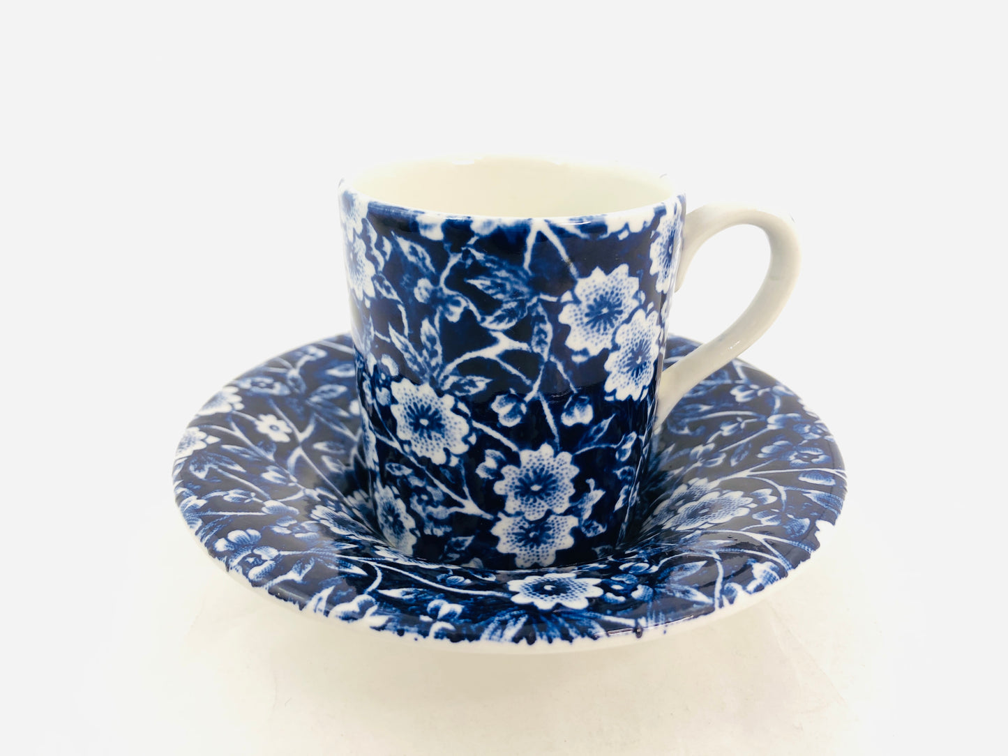 
                  
                    Vintage Calico Blue - Burleigh Coffee Cup and Saucer (21752)
                  
                