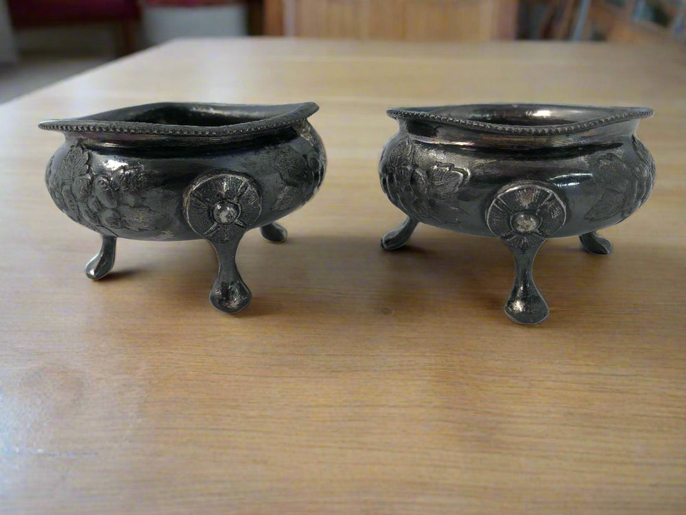 Pair of Antique Open Salt Cauldrons (19205)