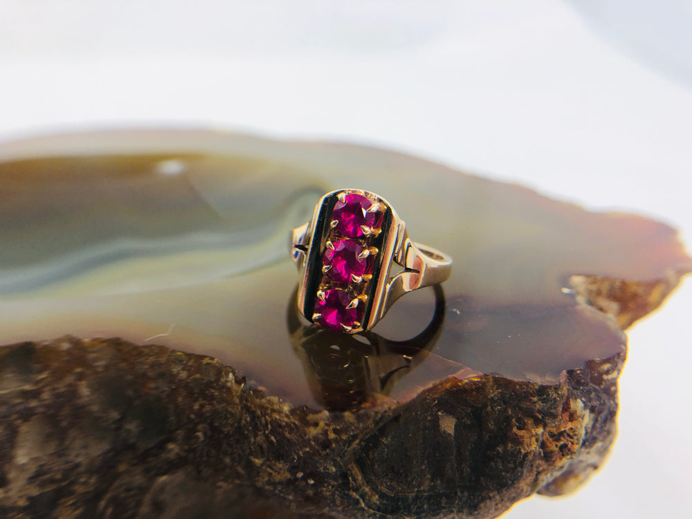 10K Gold Pink Ruby Gemstone Ring  - A&V (21589)