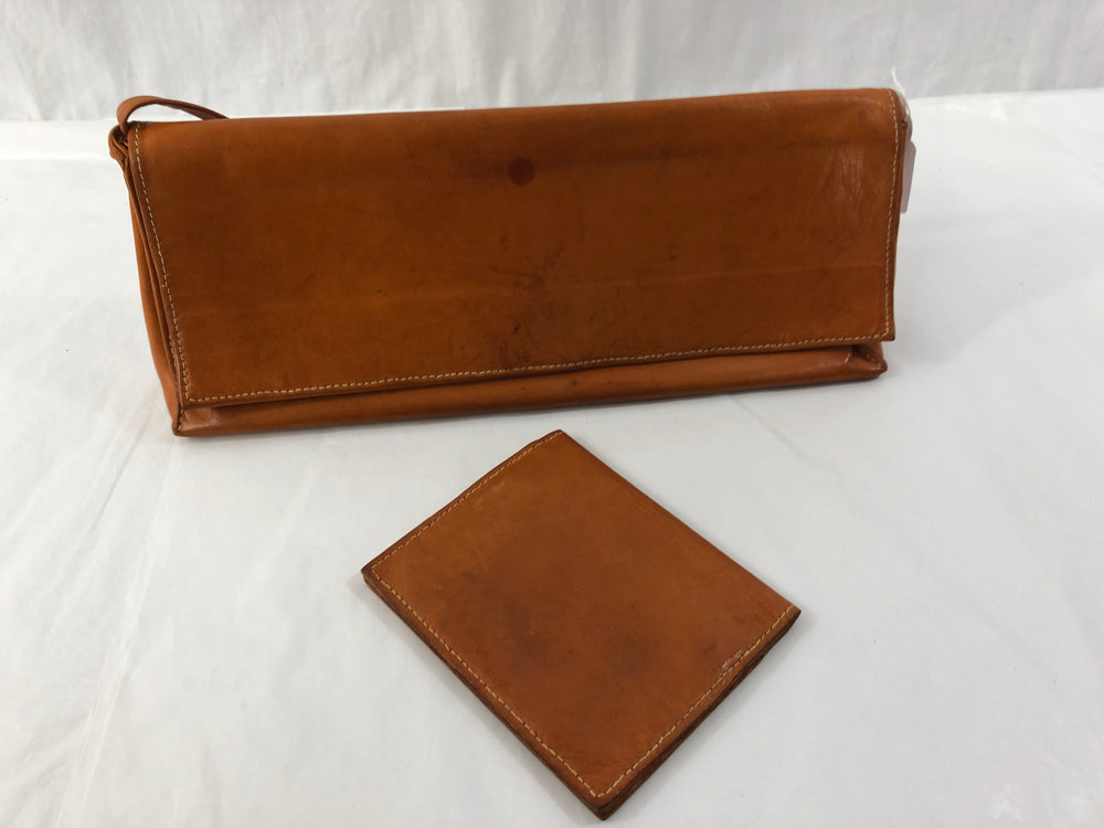 Leather Ladies Designer Tan Clutch (21421)