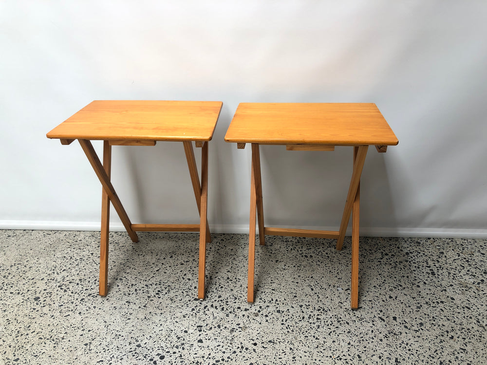 Set of TWO Folding Wood Tables (18816)