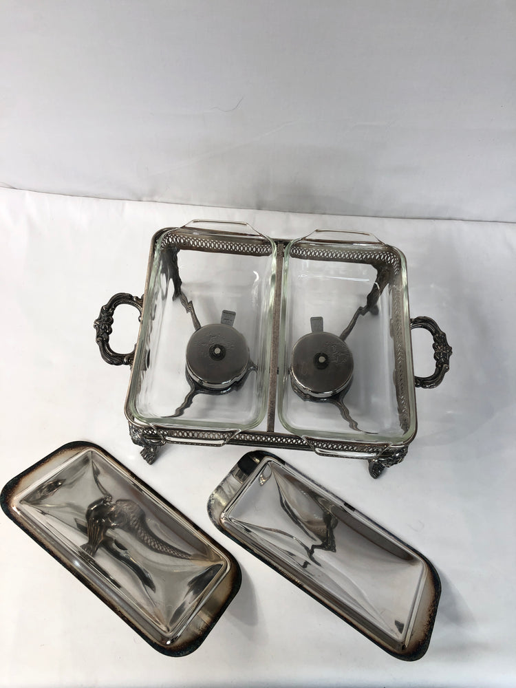 
                  
                    Vintage Silver Plated Anchor Hocking Food Warmers Pair (17498)
                  
                