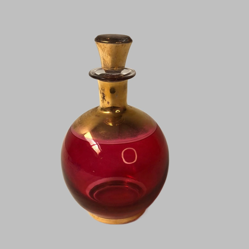 Laeken 1950s Cranberry Glass Decanter (16768)