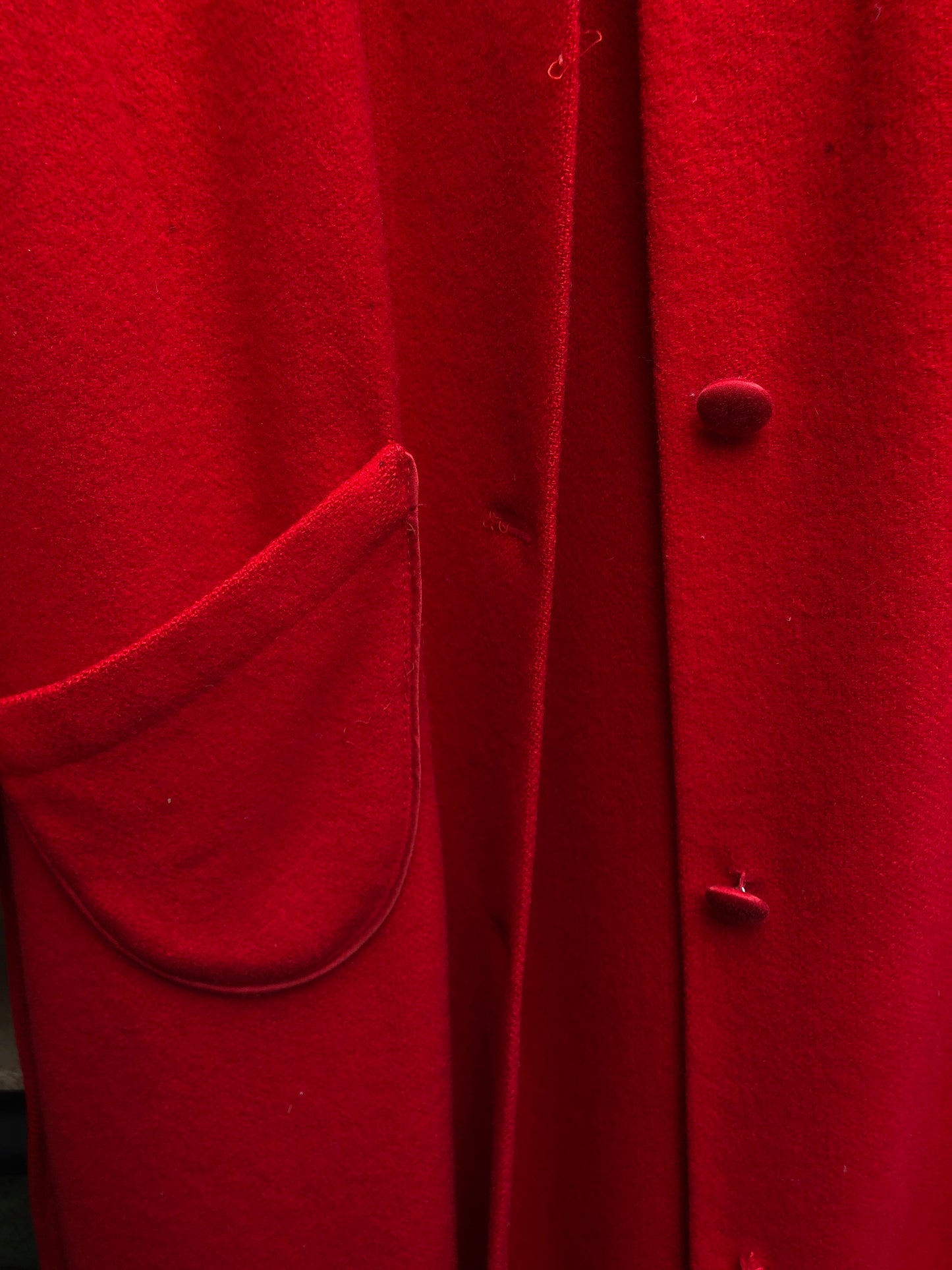 
                  
                    Gorgeous Full Length Wool Red Coat - Size SW - 12 (17419)
                  
                