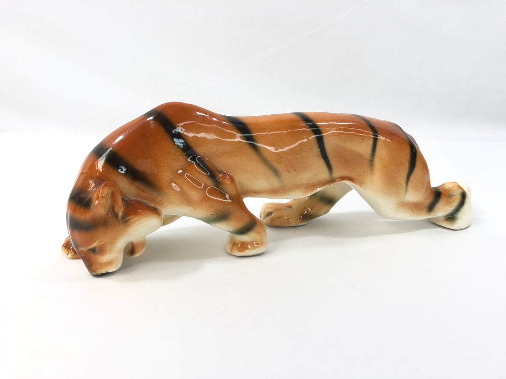 Antique Sitzendorf Porcelain Tiger Figurine - c 1918 (19139)