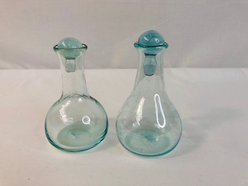 Recycled Glass Condiment Jars with Glass Stoppers (18139)