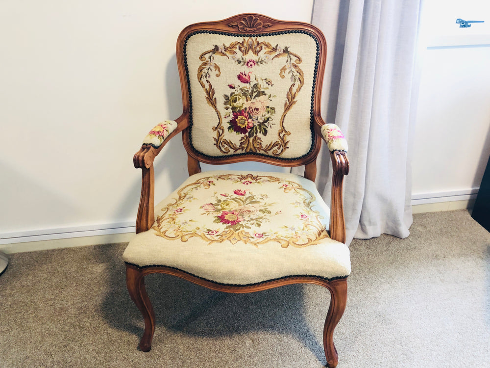 Vintage French Tapestry Chair (21803)