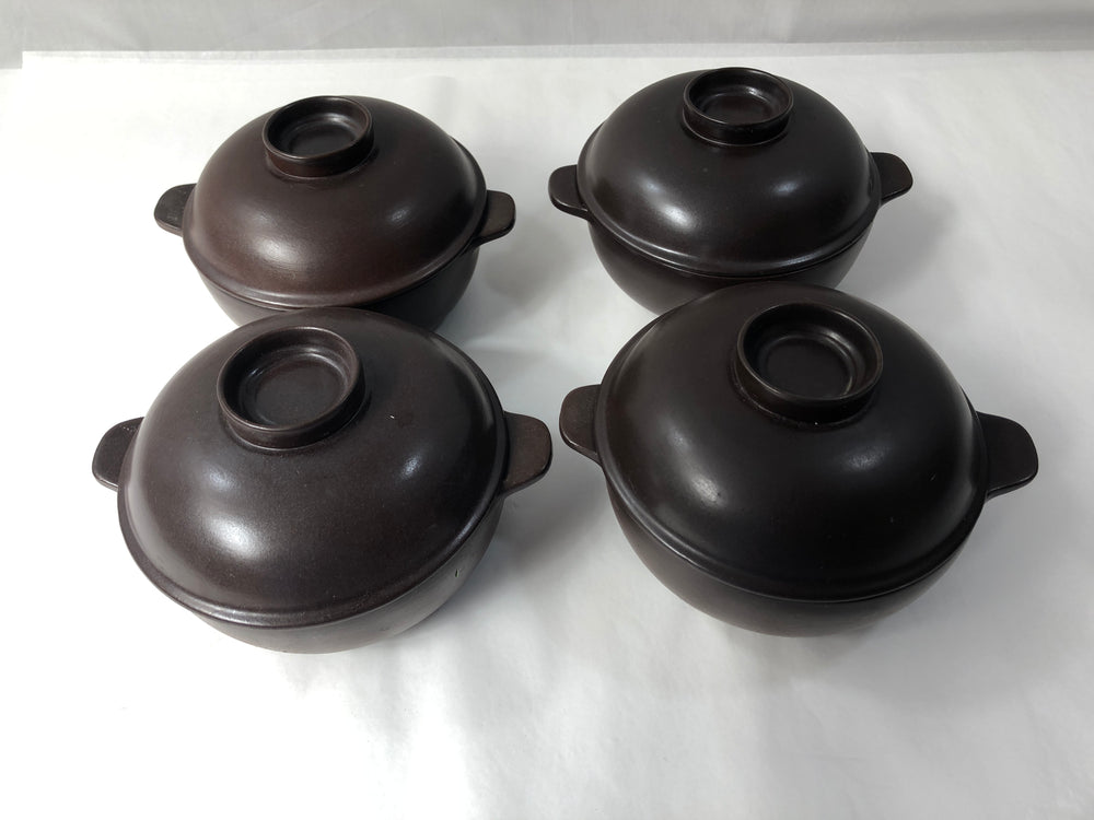 Vintage Arabis Stoneware Soup Bowls with lids (20248) )