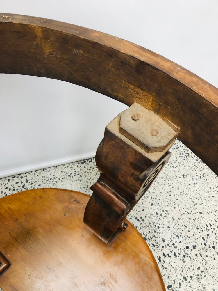 
                  
                    Walnut Burr and Marble Half Round Hall Table (21778)
                  
                