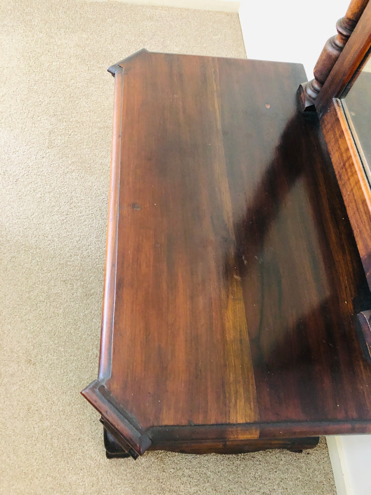 
                  
                    Black Teak or Black Stinkwood Low Dresser with Cheval Mirror (21804)
                  
                