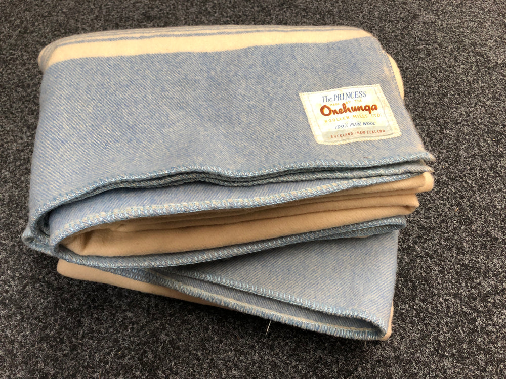 Onehunga Single Wool Blankets - Camp Blankets x 2 (20287)