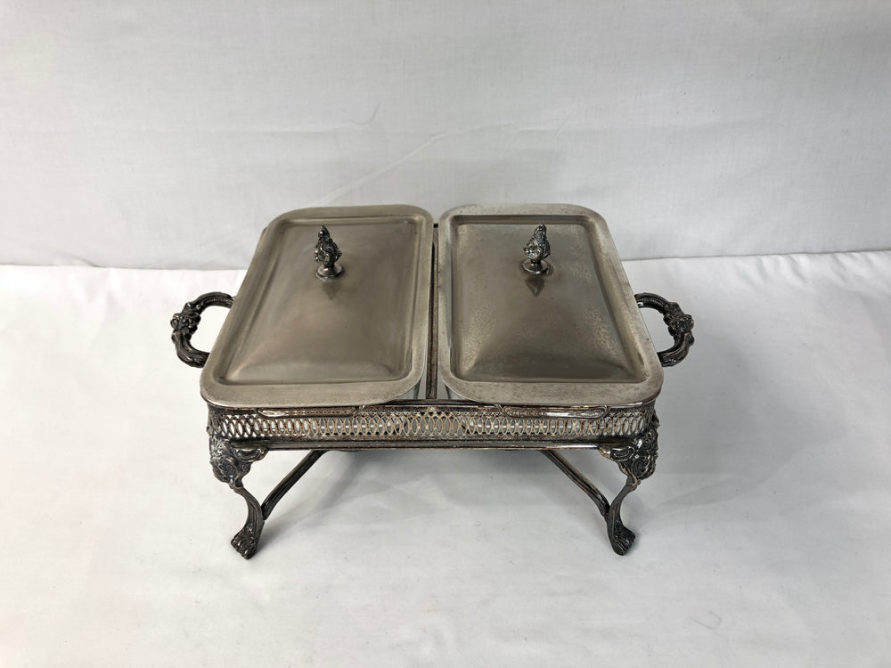 
                  
                    Vintage Silver Plated Anchor Hocking Food Warmers Pair (17498)
                  
                