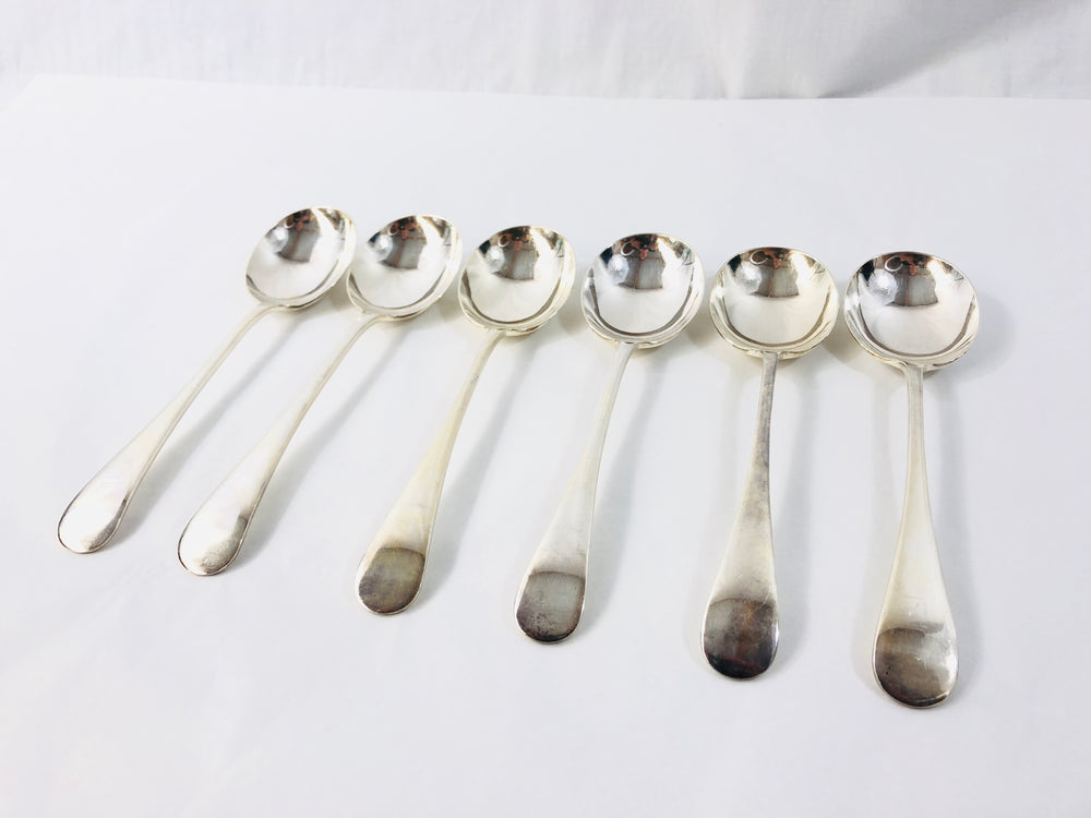 EPNS Silver F.B. & S Soupspoons x 6 (21950)