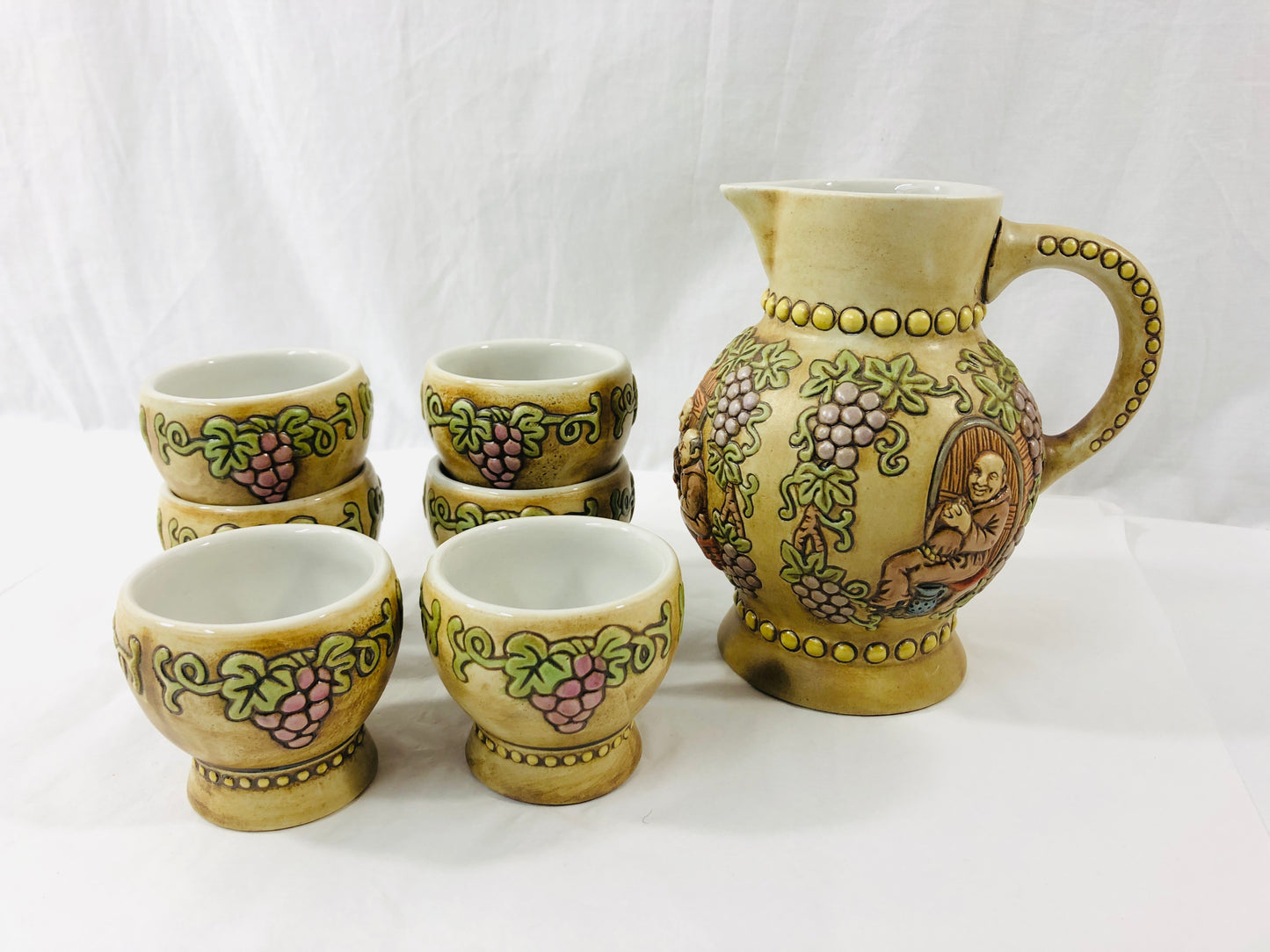 
                  
                    Vintage 1976 Ceramarte Brazilian Wine Set - Pitcher and Cups (20677)
                  
                