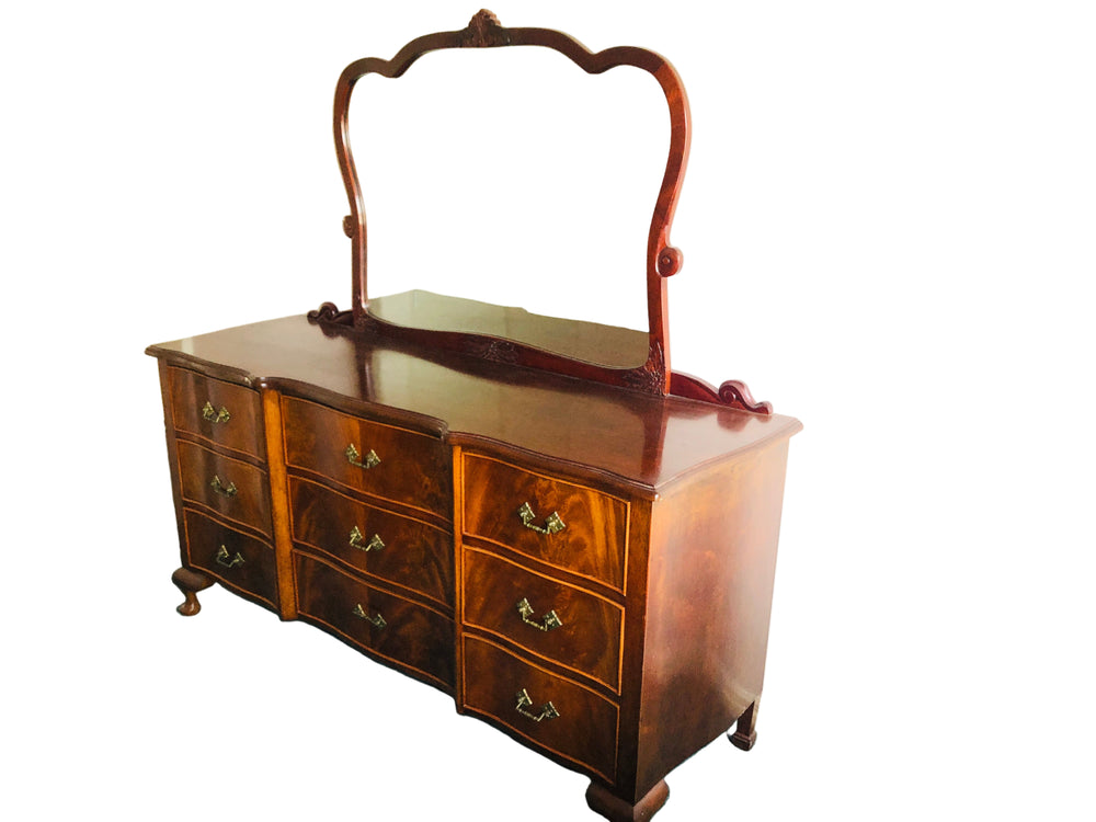 French Provincial 9 Drawer Dresser with Mirror (21779)