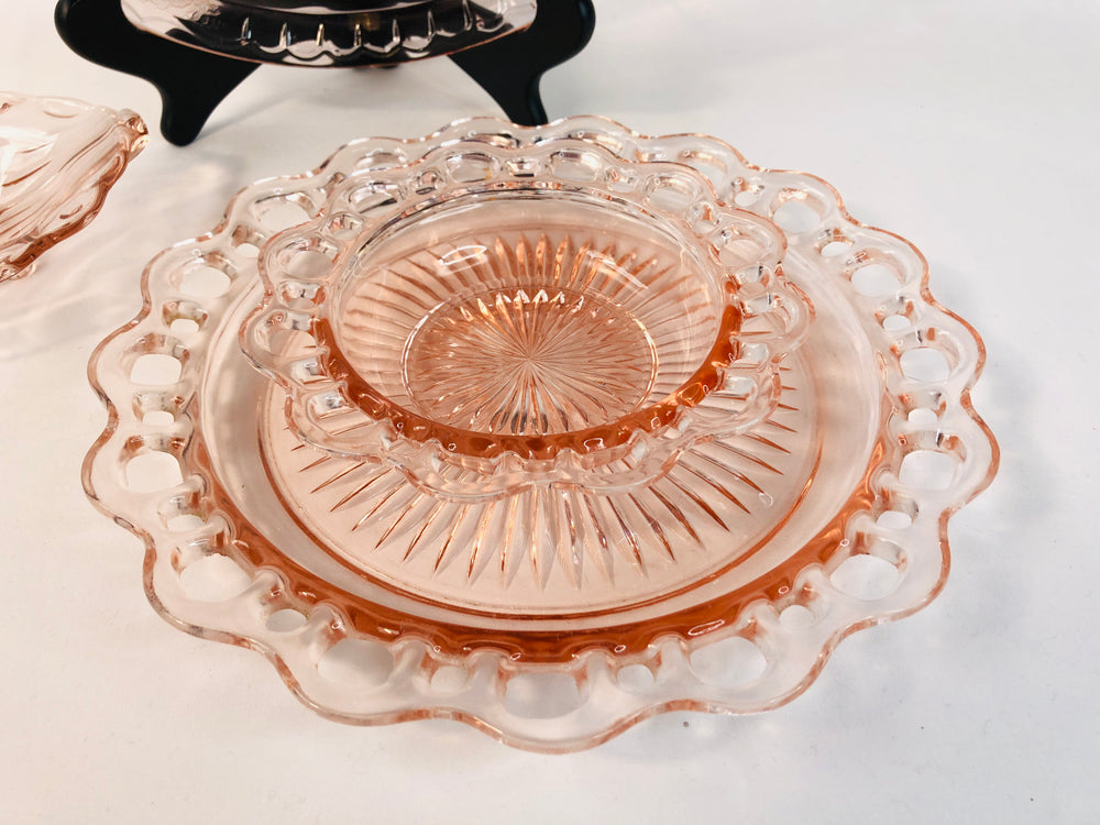 
                  
                    Pink Depression Glass Serving Dishes (18142)
                  
                