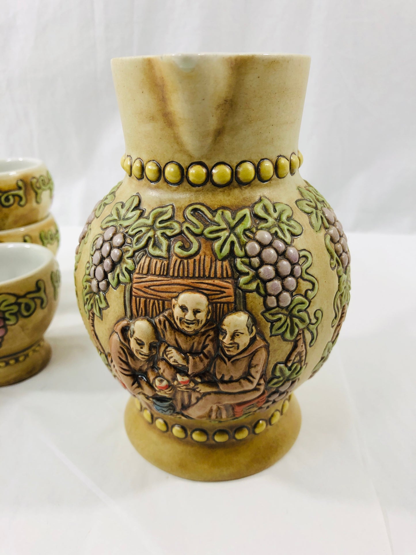 
                  
                    Vintage 1976 Ceramarte Brazilian Wine Set - Pitcher and Cups (20677)
                  
                