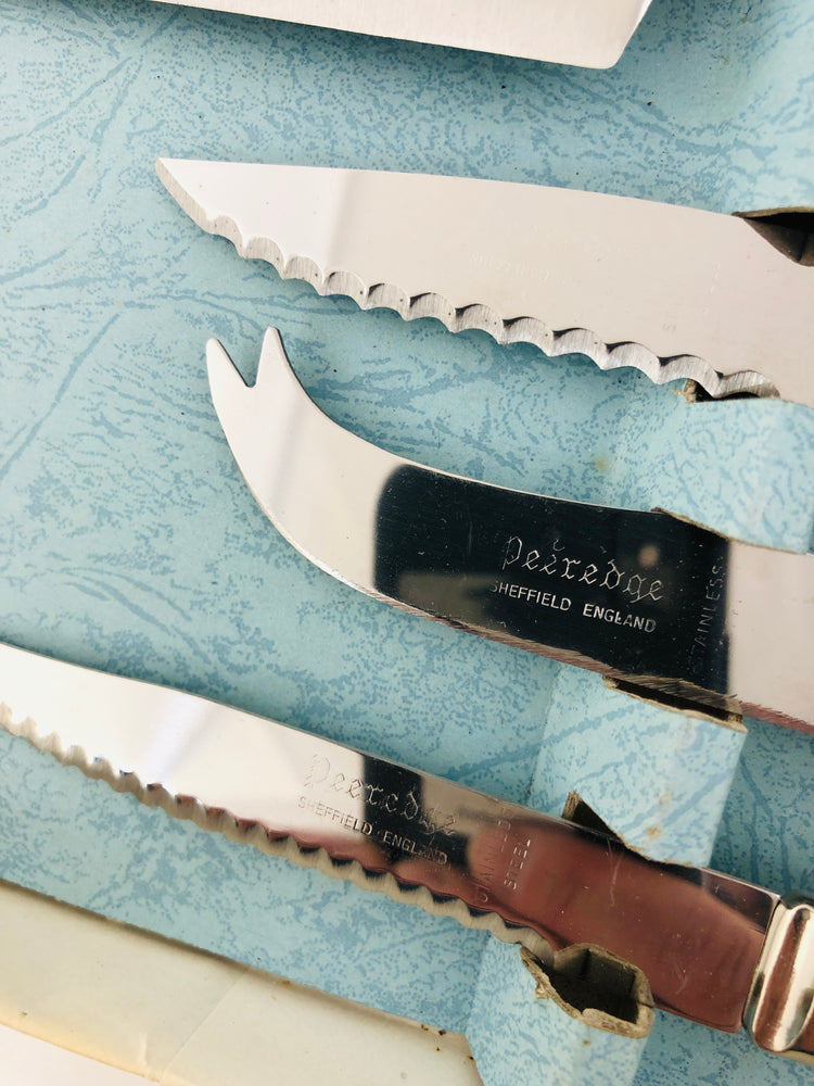 
                  
                    Vintage Five Piece Kitchen Set Peeredge Knives(21268)
                  
                