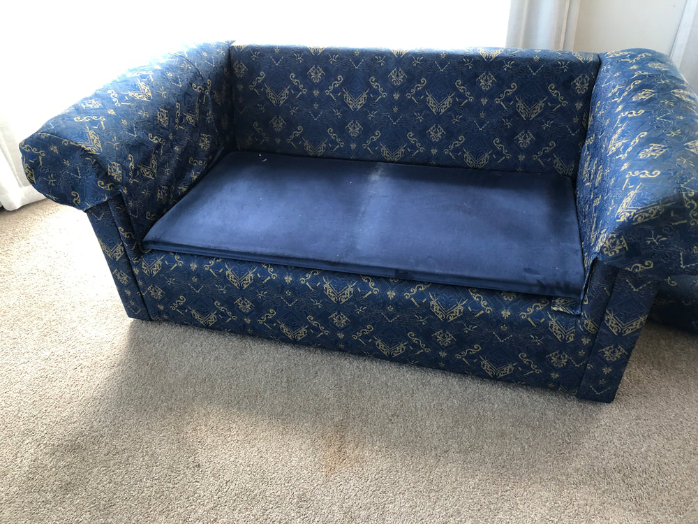 
                  
                    Blue & Gold Two Seater Couch (20188)
                  
                