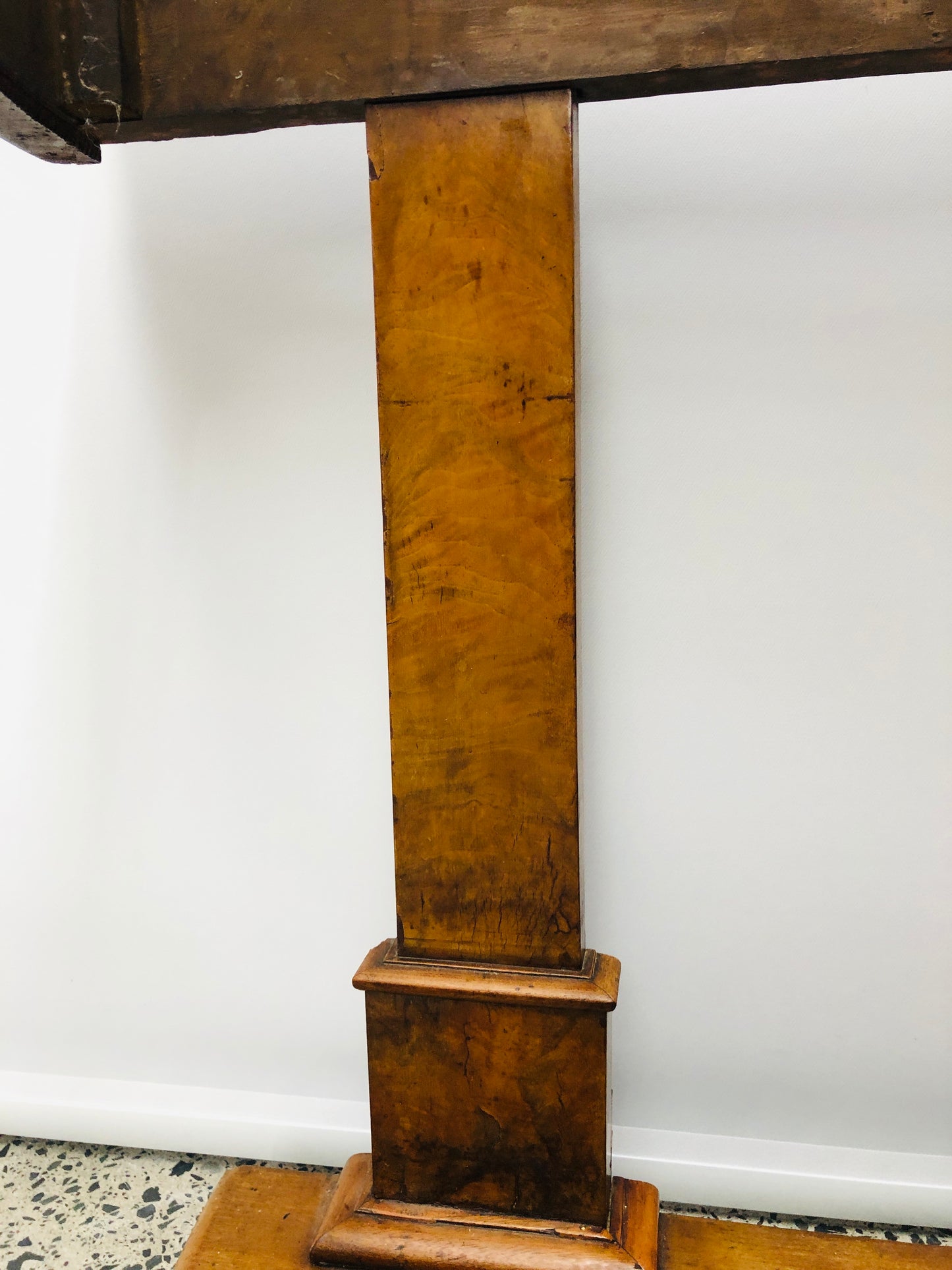 
                  
                    Walnut Burr and Marble Half Round Hall Table (21778)
                  
                