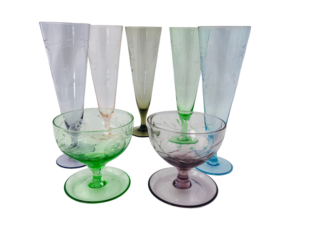 Retro Coloured Glasses x 7 (21570)