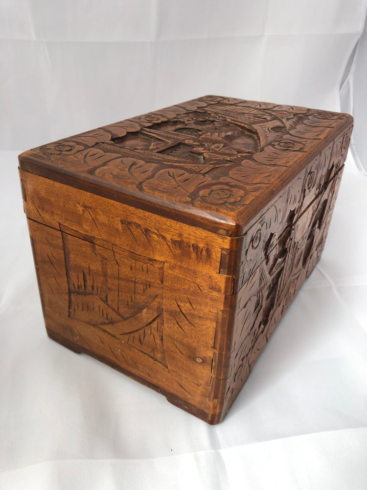 
                  
                    Vintage Carved Wood Jewellery Box (20236)
                  
                