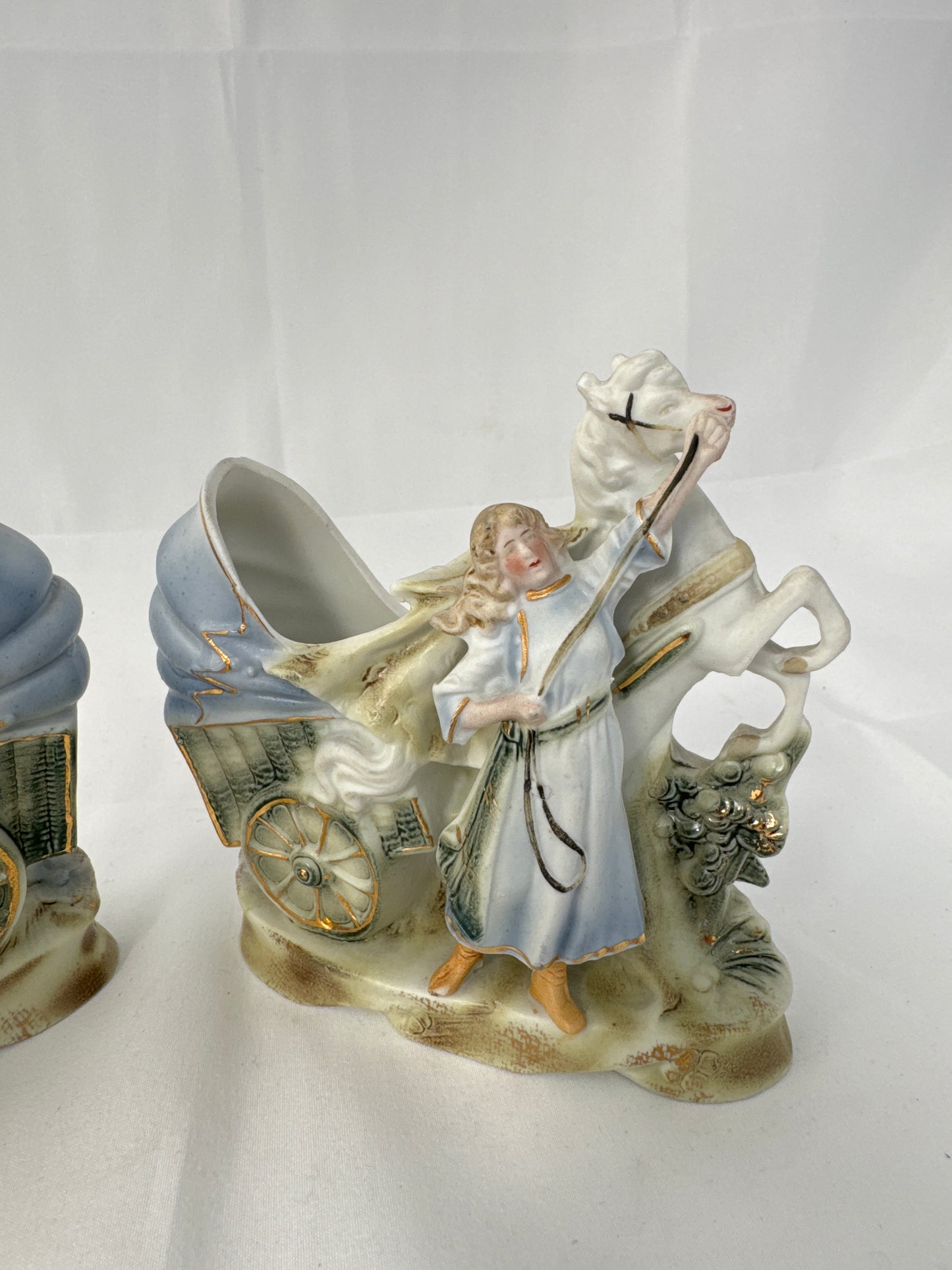 
                  
                    Antique Pair German Bisque Porcelain Boy and Girl with Horse Drawn Carriage (20431)
                  
                