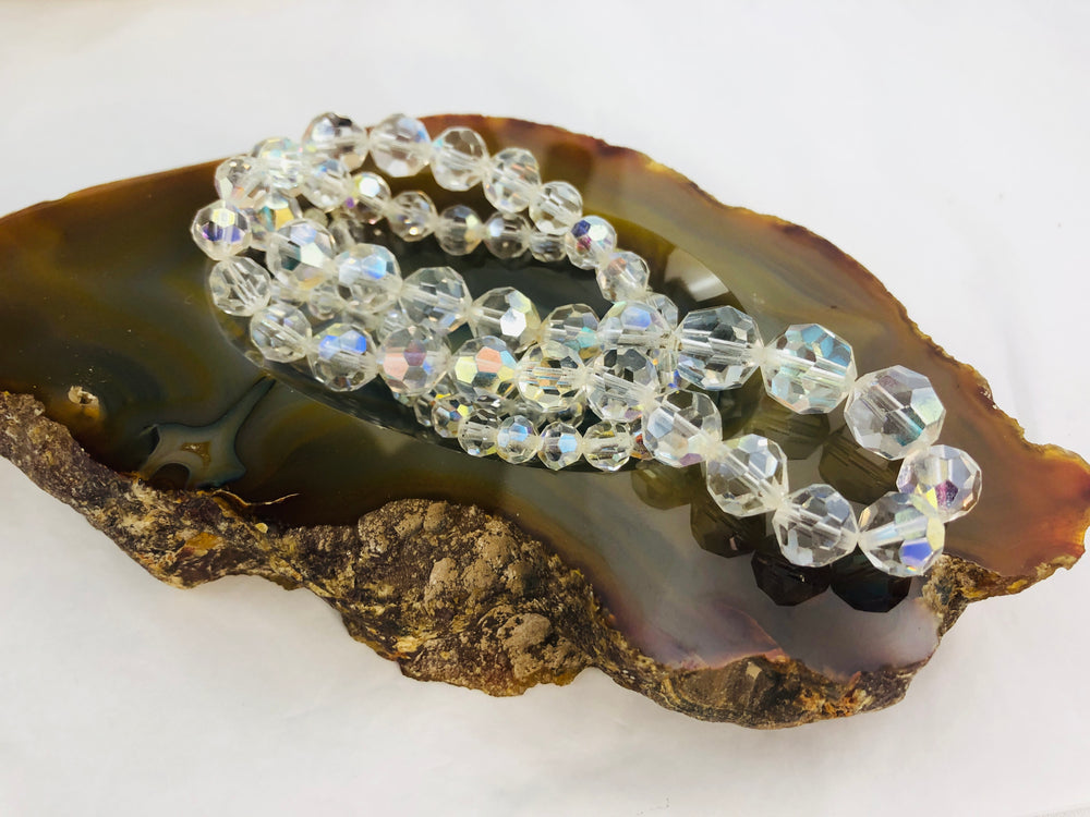 Vintage Glass Faceted Beaded Necklace (21600)