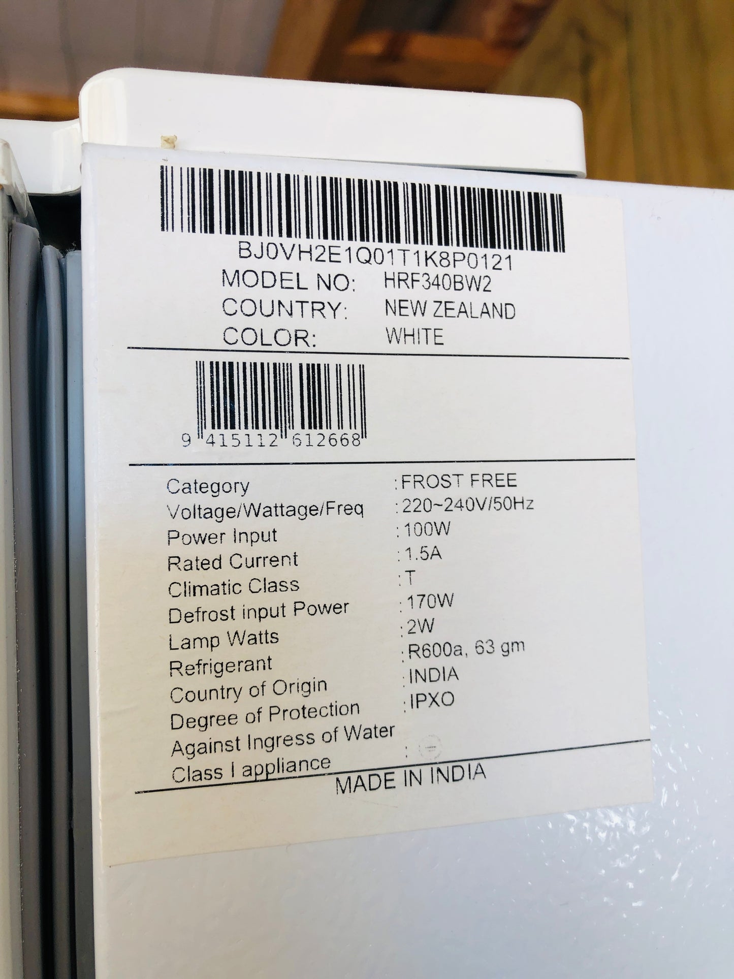 
                  
                    Haier Fridge Freezer Model HRF340BW2 (21507)
                  
                