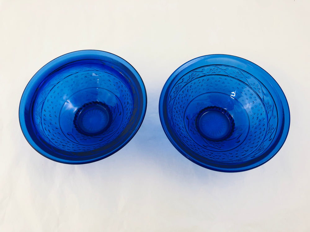 Handmade Blue Glass Bowls (21556)