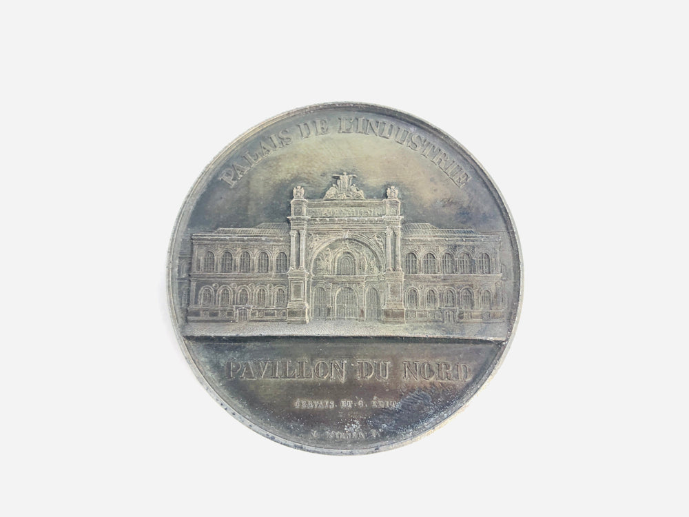 France Medal Napoleon III & his Wife Imperatrice Eugene Industrial Palace  (21705)
