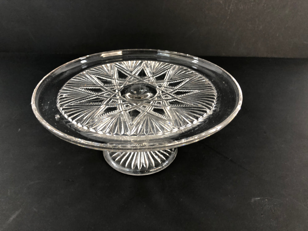 Glass Pedestal Dessert Plate (21384)