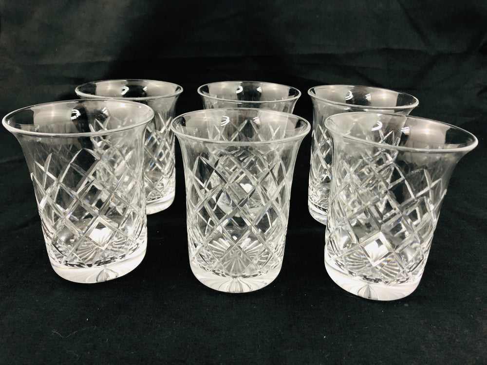 Vintage Crystal Cut Drinking Glasses x 6 (21111)