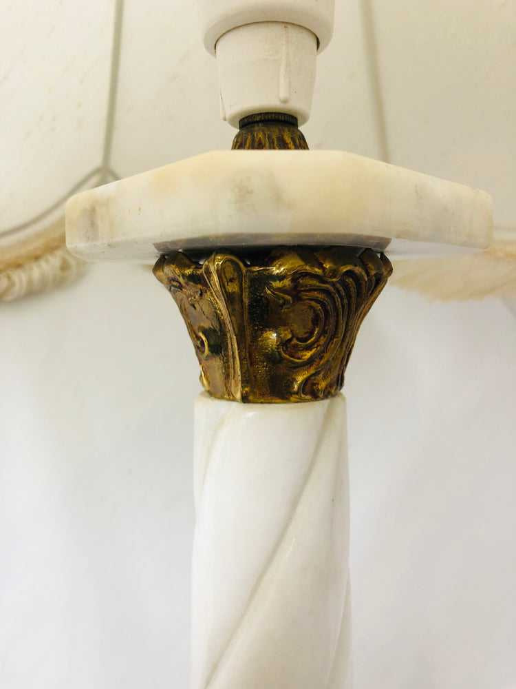 
                  
                    Vintage Alabaster Table Lamp with Brass Base (21787)
                  
                
