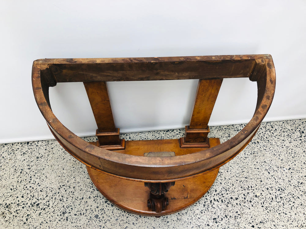 
                  
                    Walnut Burr and Marble Half Round Hall Table (21778)
                  
                