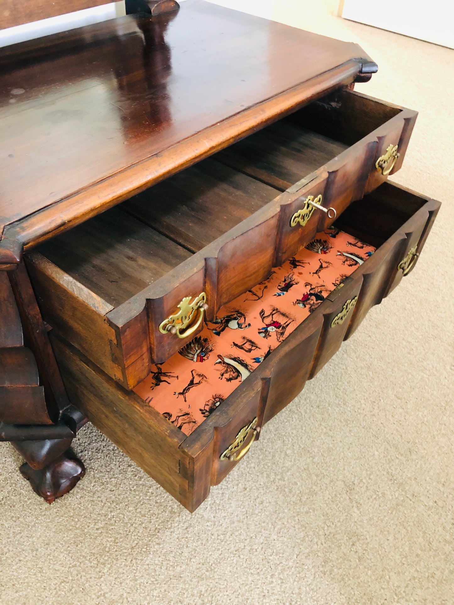 
                  
                    Black Teak or Black Stinkwood Low Dresser with Cheval Mirror (21804)
                  
                