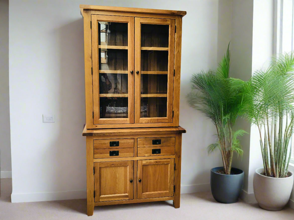 Stunning Besp-Oak Solid Oak 2 Piece Hutch Buffet Unit (21603)