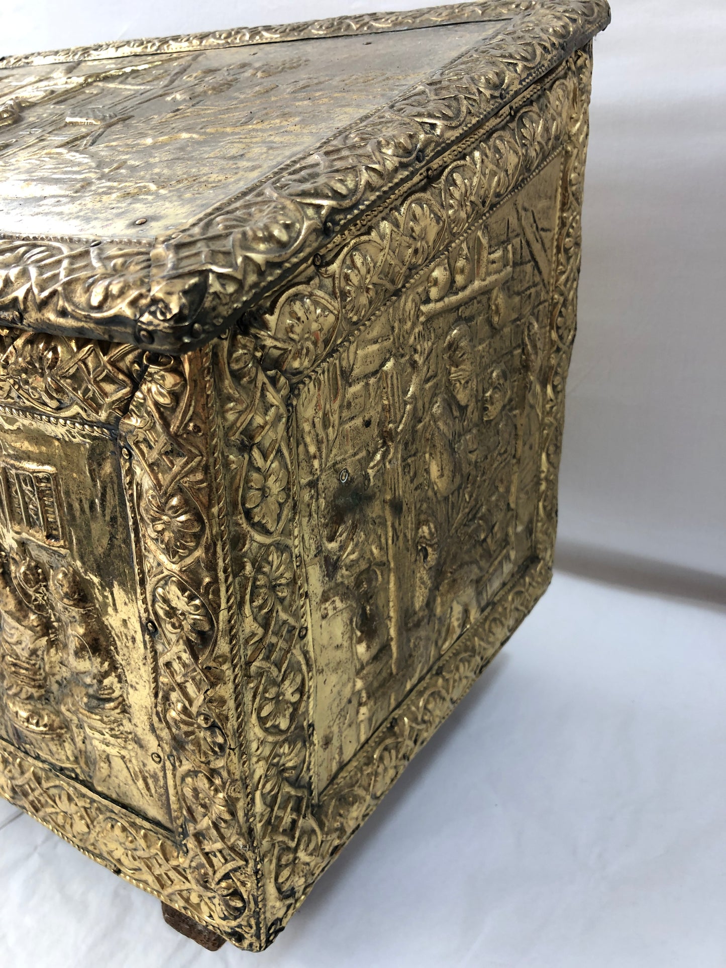 
                  
                    Antique Brass Repousse Coal Box (20219)
                  
                