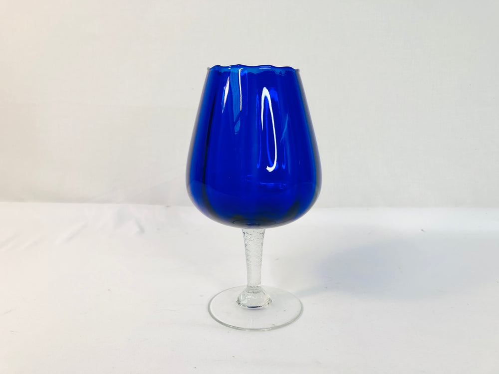 Vintage Cobalt Blue Brandy Balloon Glass (18116)