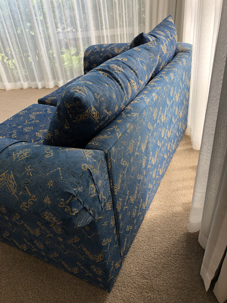 
                  
                    Blue & Gold Two Seater Couch (20188)
                  
                