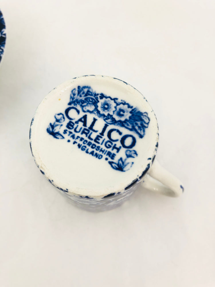 
                  
                    Vintage Calico Blue - Burleigh Coffee Cup and Saucer (21752)
                  
                