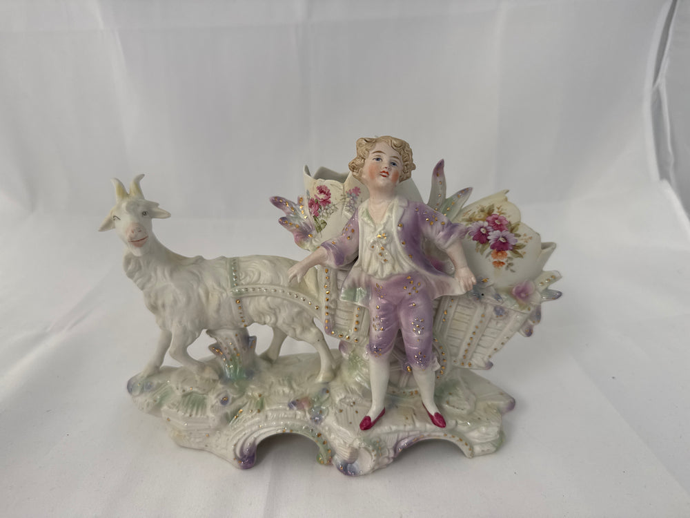 
                  
                    Antique Pair German Bisque Porcelain Boy and Girl with Goat Drawn Carriage (20431)
                  
                