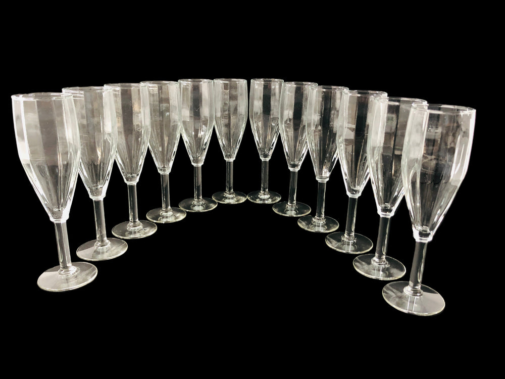Vintage Geo Look Champagne Flutes  x 12 (21568)